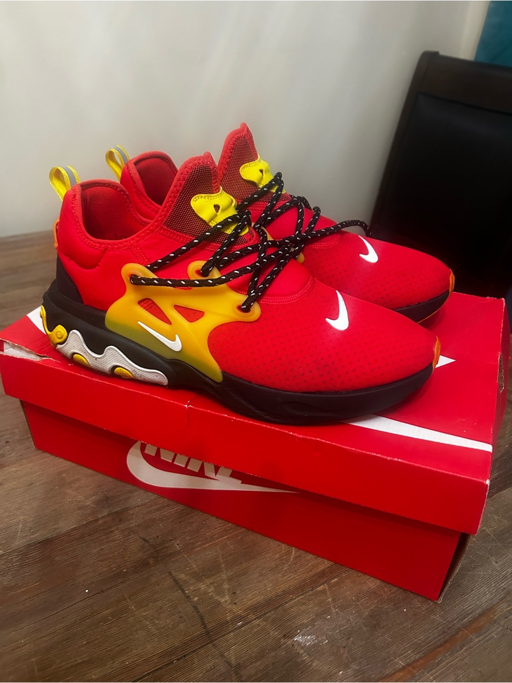 Nike Red and Yellow Athletic Sneakers